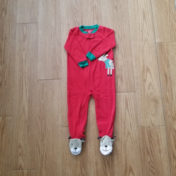 Carter's One Pieces Carters Reindeer Little Boys Footed Onesie